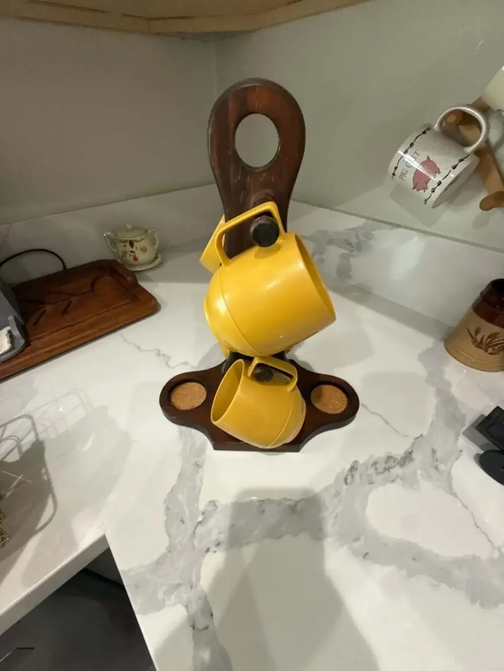 Vintage Wooden Mug Tree